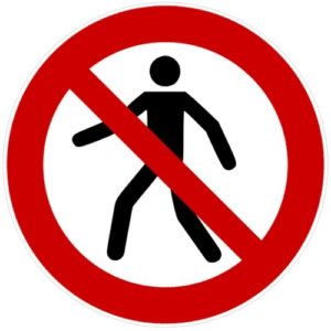 1. No access for pedestrians